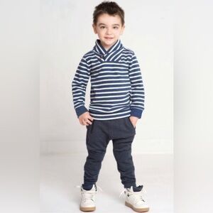 Striped  Shawl collar sweatshirt